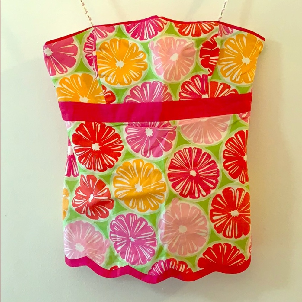 Lilly Pulitzer Citrus Print Strapless Top